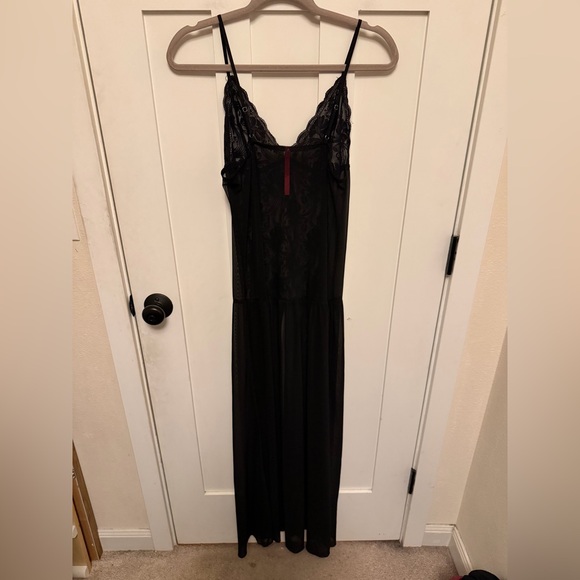 Seven til Midnight Sexy Hot Mesh Floor Length Robe Lace XL Black Lingerie - Picture 4 of 6